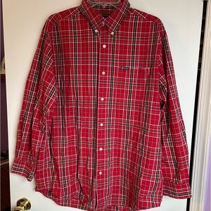 Chaps- Men’s Red Large Plaid Button Down